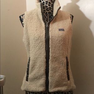 PATAGONIA FLEECE VEST Cream Reversible Size Small